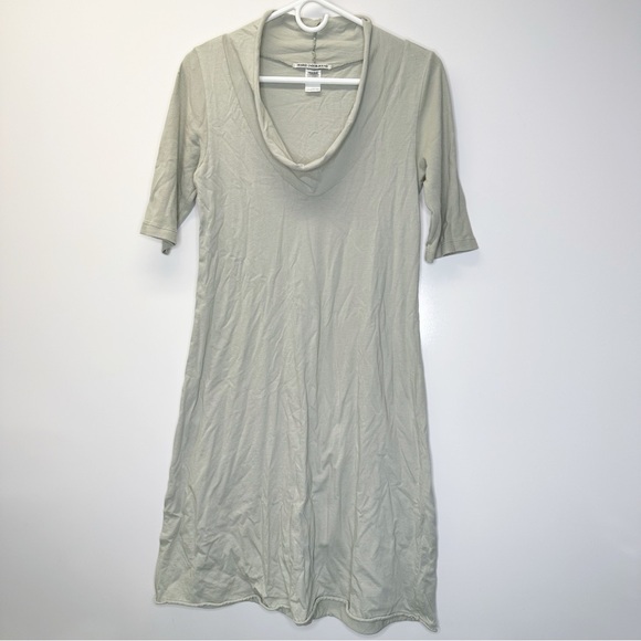 Prairie Underground Falconet Cowl Neck Cotton Knit Dress Size Medium Light Gray - Picture 2 of 9